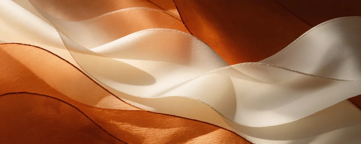 Abstract editorial texture — warm paper layers in cream and terracotta tones